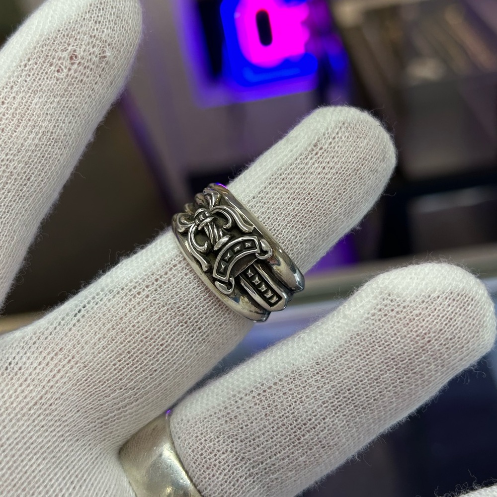 925 Silver Chrome Hearts “Dagger” Ring